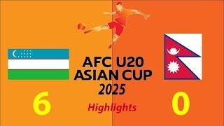 Uzbekistan vs Nepal Highlights & All Goals | AFC Asian Cup U20 | 25.9.2024