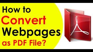 HOW-TO CONVERT HTML WEBPAGE TO PDF  2020