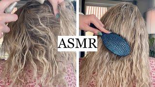 ASMR Detangling Curly Hair  (brushing out knots, spraying, braiding, hair play, no talking)