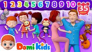 Play With Animals | 10 Little 'Cuties' In The Bed + Nursery Rhymes & Songs for Children | Domi Kids