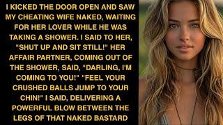 I Kicked The Door Open And Saw My Cheating Wife Naked, Waiting For Her Lover While He Was Taking A S