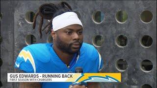 Chargers running back Gus Edwards talks about his new team