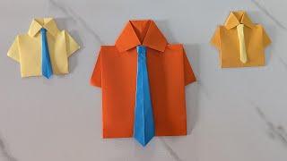 Easy Origami - Shirt with a Tie | #diy #paperfolding #papercraft #origami  Transform waste into Arts