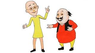 How to draw motu patlu step by step