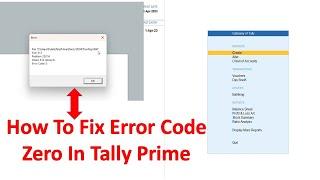 How To Fix Error Code Zero In Tally Prime || Tally Prime Tips & Tricks