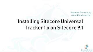 Install Sitecore Universal Tracker 1 x on Sitecore 9