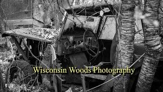 Secluded Wisconsin woods vehicle graveyard with my Pentax 645 film camera and Kentmere 400 Pushed