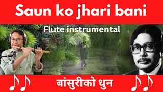 Saun ko jhari bani || flute instrumental || Buddhalamaflute || Narayan Gopal ||