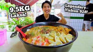 INSANE 9.5KG LAKSA CHALLENGE! | 22 Servings of Yishun 928 Laksa Eaten SOLO! | World's Biggest Bowl!