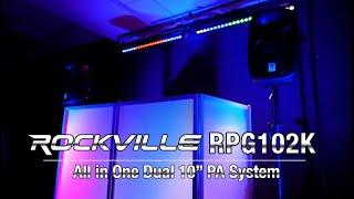 The Rockville RPG102K Dual 10" Powered Speakers DJ PA System Bluetooth+Mic+Stands