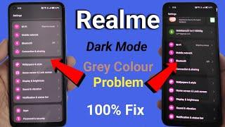 how to fix dark mode grey shadow problem in realme | yellow colour problem in dark mode