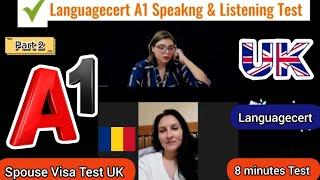 Languagecert A1 Spouse Visa Test||Speaking & Listening|| Full Mock Test||Passing Marks 60/100|8 mins