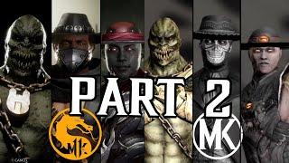 MK 11 vs MK Mobile - All Special Character Move sets, Brutalities, & Friendship comparison - PART 2