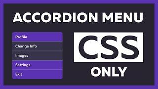 Awesome Accordion Menu using Only HTML & CSS
