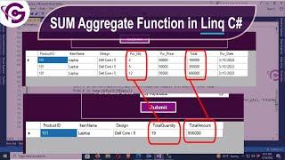 Sum Aggregate Function in Linq C# | Linq to SQL DBML