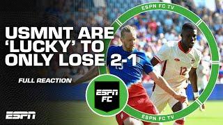 [FULL REACTION] USMNT falls to Canada: 'They're LUCKY it was ONLY 2-1' - Keller | ESPN FC