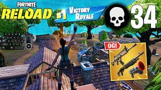 34 Elimination Solo Vs Squads Win Gameplay (Fortnite RANKED RELOAD Keyboard & Mouse)