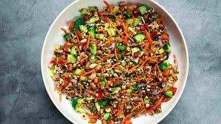 Sprouted Moong Salad | Indian Inspired Mung Bean Vegan Salad | Easy & Healthy Moong Beans Recipe