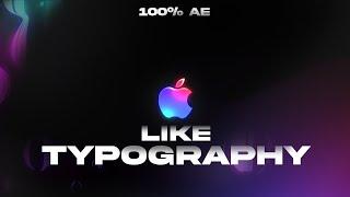 After Effects Tutorial:  Apple Style Typography