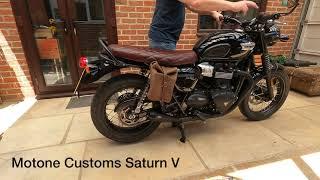 Motone Customs Saturn V Exhaust on a 2020 Triumph Bonneville T100 Black