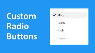 Custom Animated Radio Buttons Using Only HTML & CSS. | Make Radio Buttons Looks Like Checkbox.