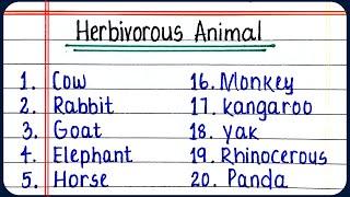 Herbivorous Animals name | 30 Herbivorous Animals | Herbivorous Animals name in English