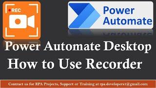 Microsoft Power Automate Desktop Recorder | How to use Recorder in Power Automate Desktop