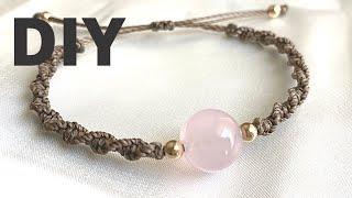 【Simple & Easy】How to make a macrame bracelet with a stone