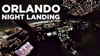 Full Night Landing at Orlando int. Airport (KMCO) Airbus A330-300