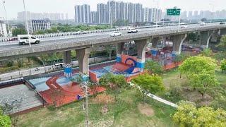 Space under overpass turned into sports park in E. China's Wuxi