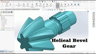 Solidworks tutorial   how make helical bevel gear  in solidworks   cad cam with Mechanical.