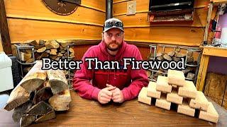 Compressed Sawdust Blocks vs. Real Firewood