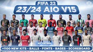 23/24 AIO Kits V15 Mod For FIFA 22 (+1100 Kits, New Balls, New Fonts) TU17