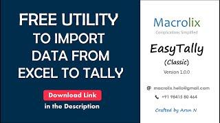 Import Data from Excel to Tally (Free Full Version)
