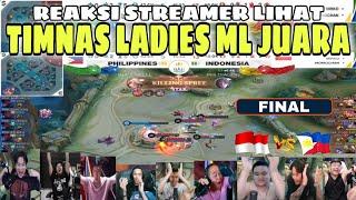 REAKSI STREAMER LIHAT TIMNAS LADIES MLBB JUARA SEAGAMES 2023 #mlbb #seagames2023 #timnas