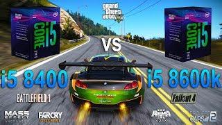 i5 8400 vs i5 8600k Test in 7 Games (GTX 1070)