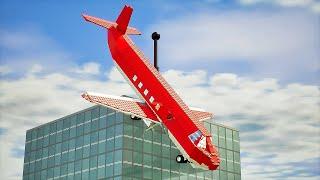 Lego Airplane Falls Off Building | Brick Rigs