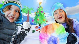 RAiNBOW SNOW BATTLE at PiRATE iSLAND!!  Playing the A-B-C Roblox Challenge with Adley Niko & Navey