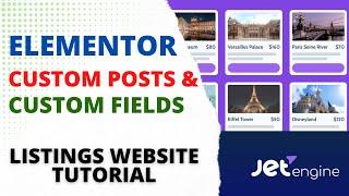 Elementor Custom Post Type &  Custom Fields For Listings Website | CrocoBlock JetEngine Tutorial