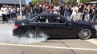 Mercedes-Benz C63 AMG ABSOLUTELY INSANE BURNOUT AND DRIFT | HD