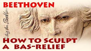 How to sculpt a bas-relief - portrait of Ludwig van Beethoven