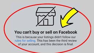 Fix You Can't Buy or Sell Items on Marketplace Facebook Problem Solved 2024