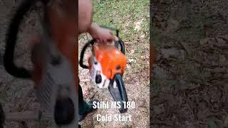 Stihl MS180 ChainSaw Cold Start #diy #stihl #chainsaw #stihlchainsaw #stihlusa #wood #bobthetoolman