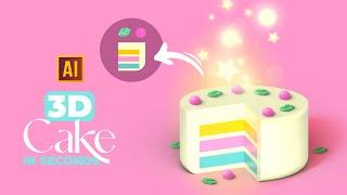 HOW TO MAKE 3D CAKE IN SECONDS IN ADOBE ILLUSTRATOR