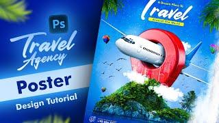 How To Make Travel Agency Poster Design?  |  Photoshop Flyer Design Tutorial