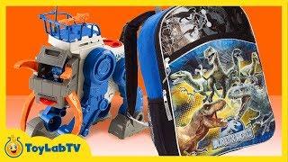 Imaginext Alpha Walker Toy & Jurassic World Backpack with Surprise Toys from ToyLabTV