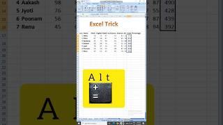 Total And Percentage% || Special Short Tricks @GURU YKHP || #computer #excel