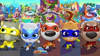 Talking Tom Hero Dash All Super Hero Characters Defeated The Raccoons And Saved The Worlds Gameplay