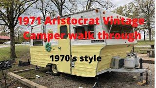 1971 retro Aristocrat Lowliner Vintage Camper Walk Through