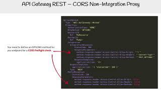 API Gateway REST CORS Non-Integration Proxy - AWS Course